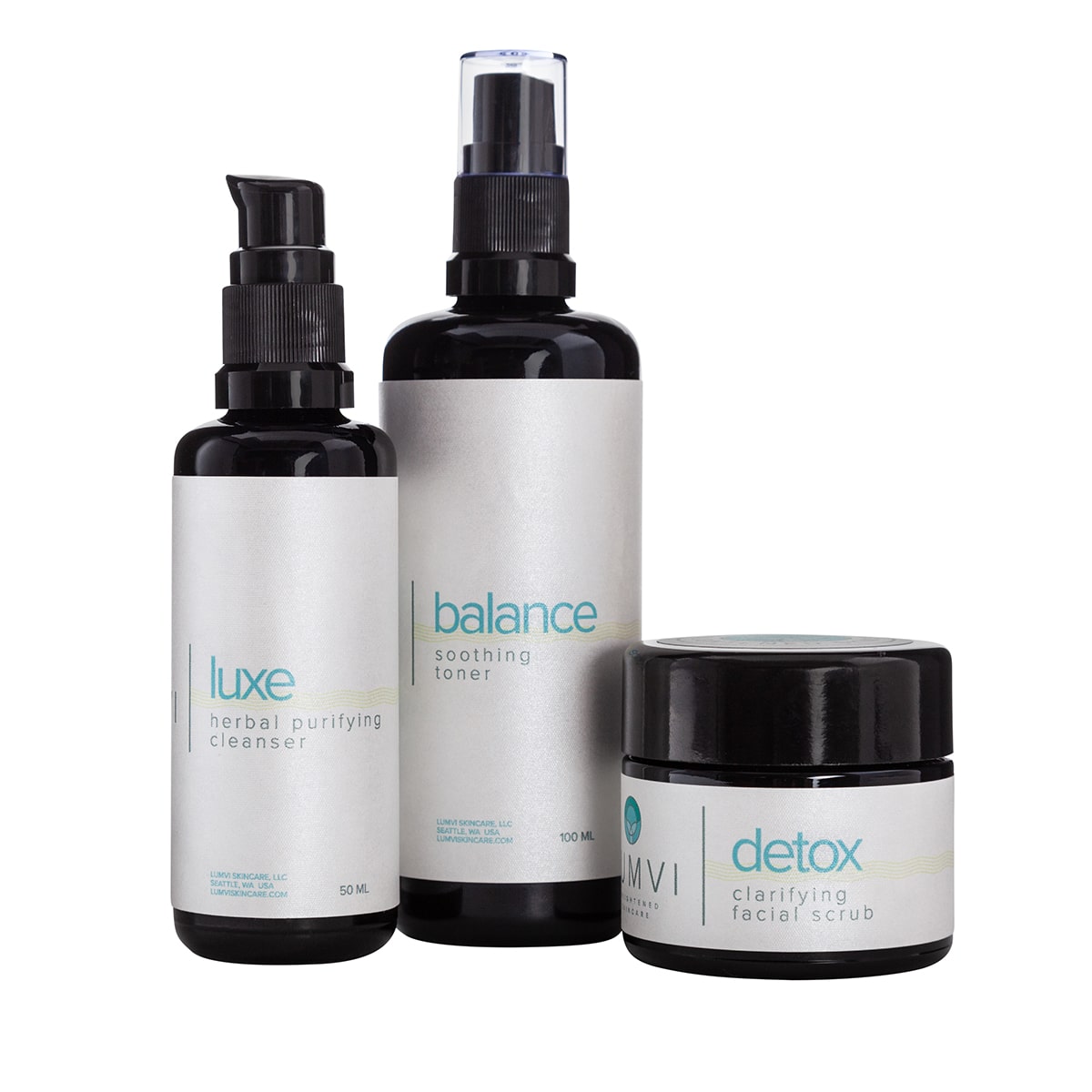 Cleansing Trio - luxe + balance + detox - Lumvi Skincare